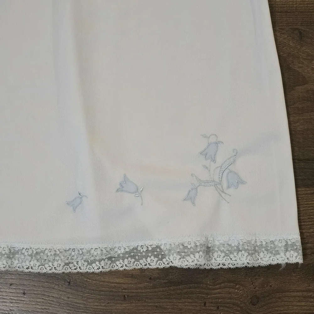 Vintage Sears Nightgown Size 38 Sheer Baby Blue‎ Tricot Chiffon Lace 50s 60s